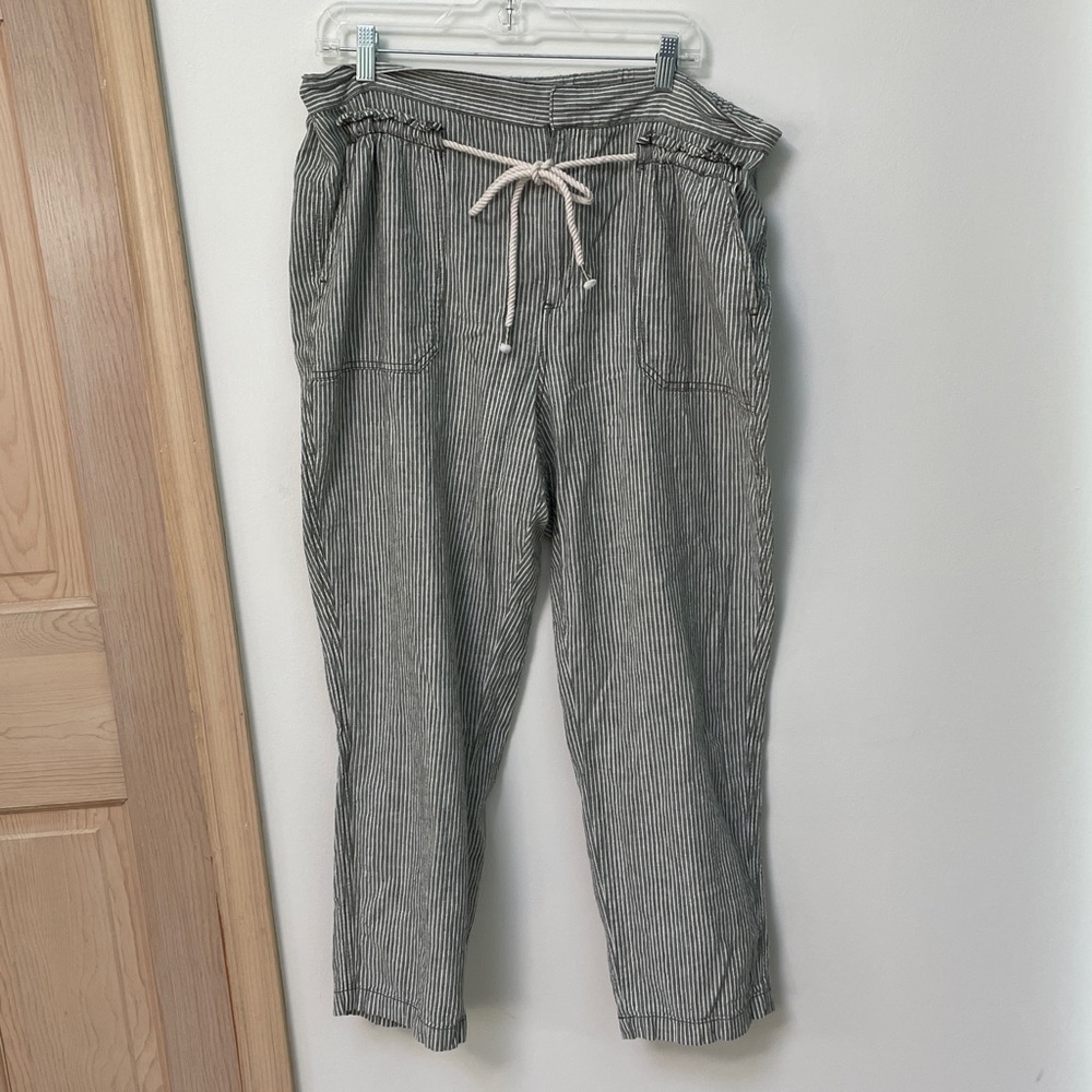Anthropologie pants Seashore Linen Blend Striped - Picture 11 of 12
